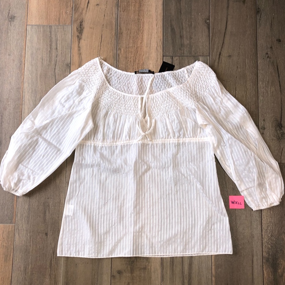 BCBG Maxazria Woven Top Silk White NWT Blouse